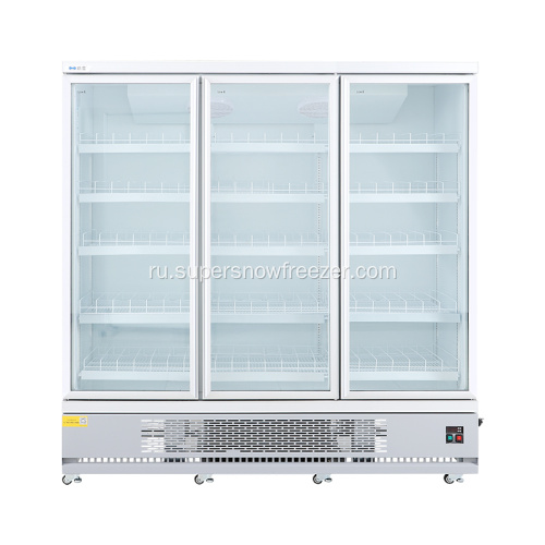 Вертикальная двойная стеклянная дверная холодильная холодильник холодильник